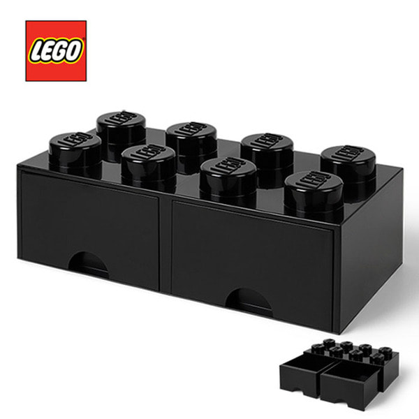 [LEGO]레고 블럭 서랍 정리함 8구_블랙/ 서랍형