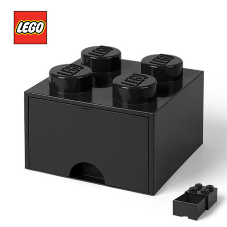 [LEGO]레고 블럭 서랍 정리함 4구_블랙/ 서랍형