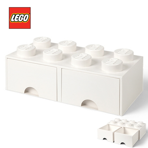 [LEGO]레고 블럭 서랍 정리함 8구_화이트/ 서랍형