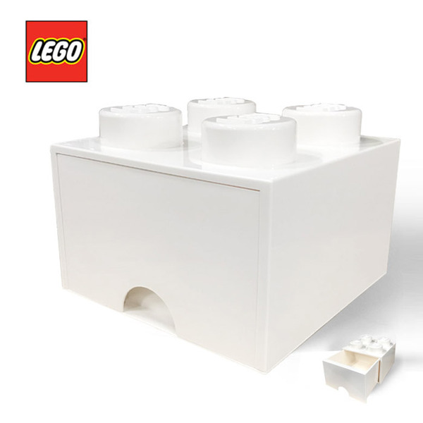 [LEGO]레고 블럭 서랍 정리함 4구_화이트/ 서랍형